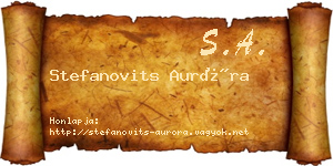 Stefanovits Auróra névjegykártya